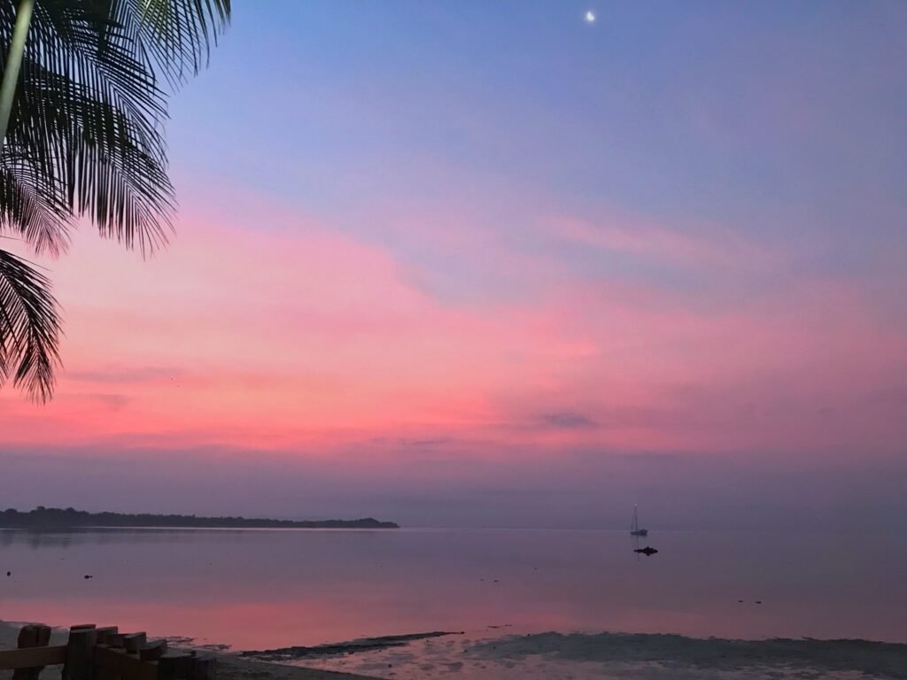 sunset by the beach